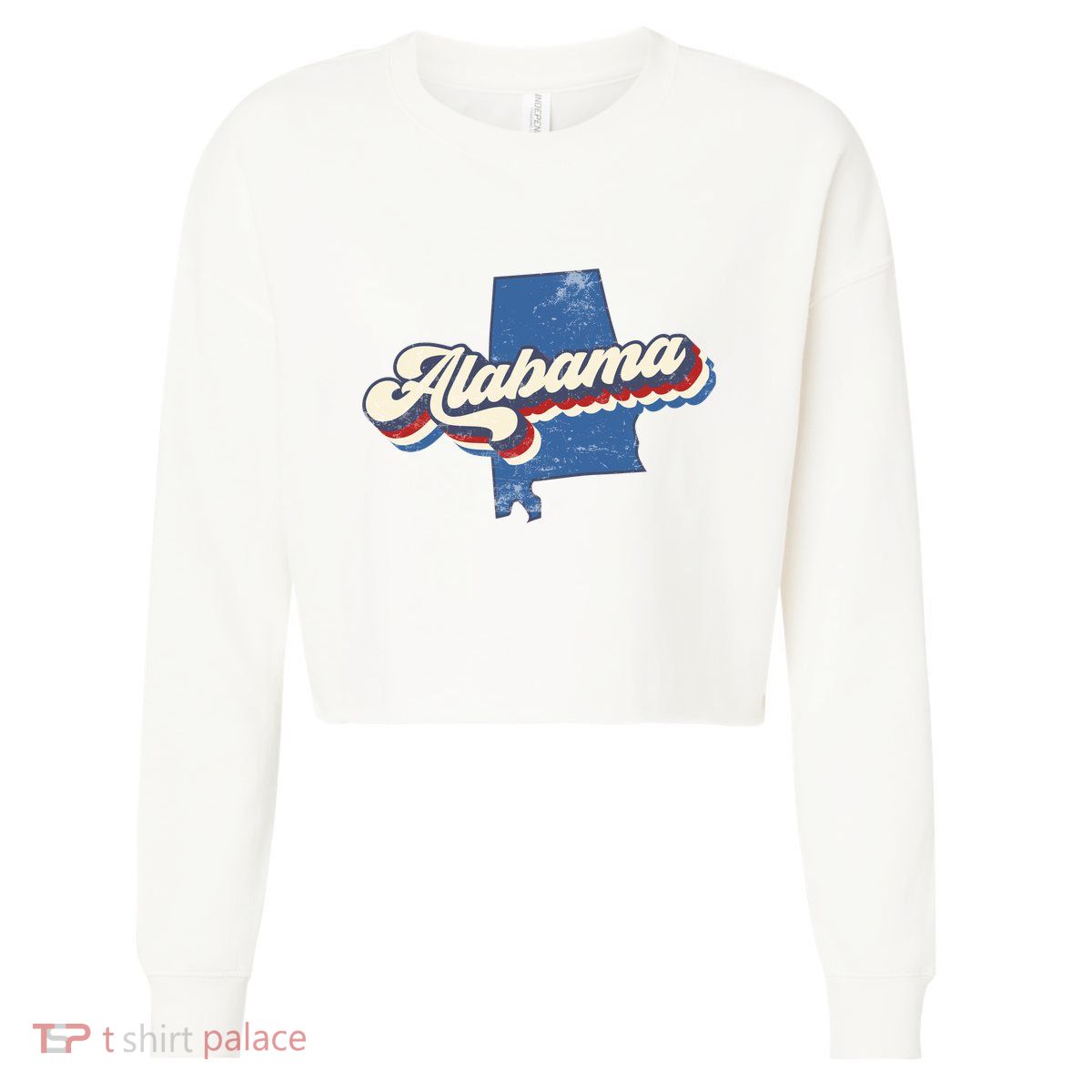 State Of Alabama Retro Logo Cropped Pullover Crew