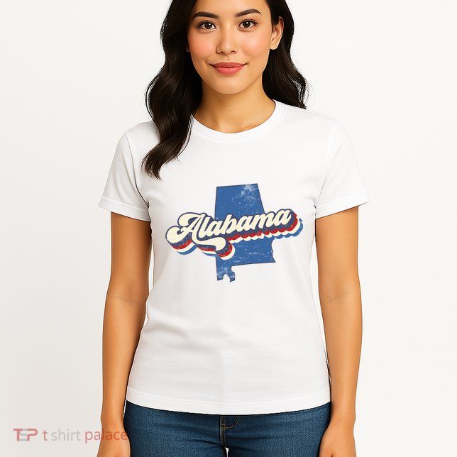 State Of Alabama Retro Logo Womens T-Shirt