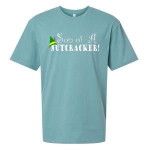 Son Of A Nutcracker Funny Christmas Elf Hat Sueded Cloud Jersey T-Shirt