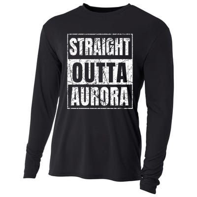 Straight Outta Aurora Illinois State Cooling Performance Long Sleeve Crew