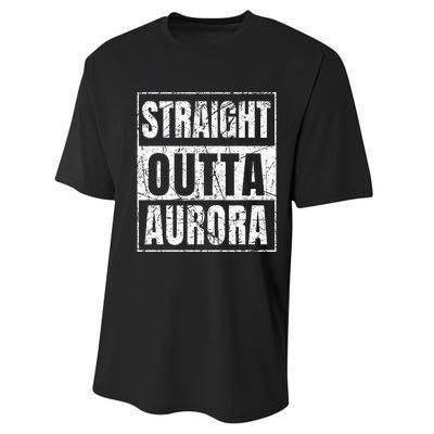 Straight Outta Aurora Illinois State Performance Sprint T-Shirt