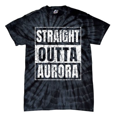 Straight Outta Aurora Illinois State Tie-Dye T-Shirt