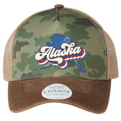 State Of Alaska Retro Logo Legacy Tie Dye Trucker Hat