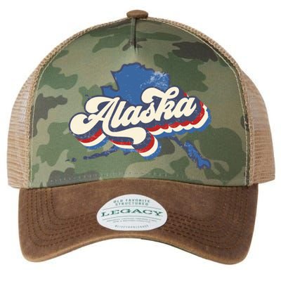 State Of Alaska Retro Logo Legacy Tie Dye Trucker Hat