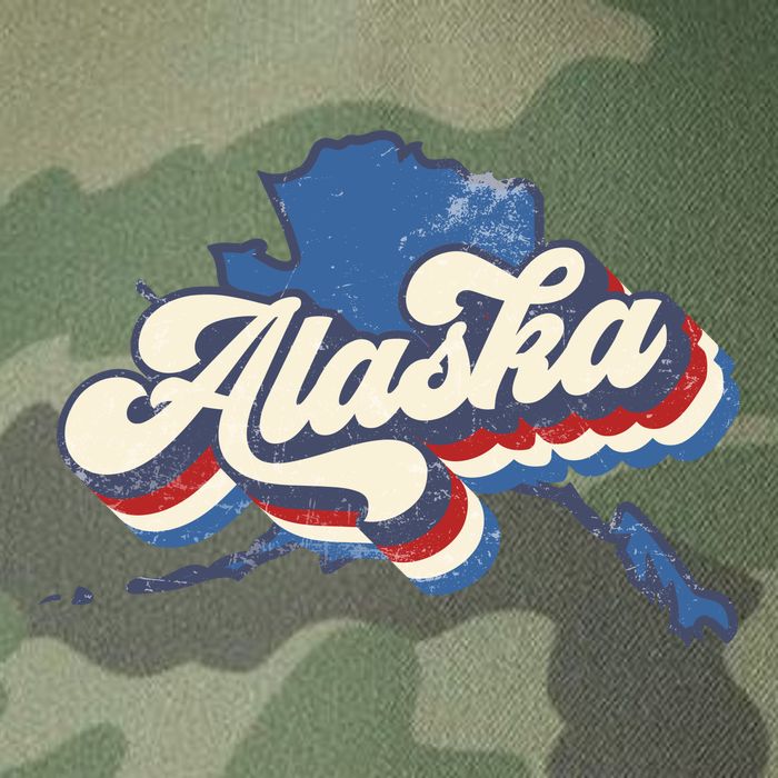 State Of Alaska Retro Logo Legacy Tie Dye Trucker Hat