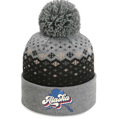 State Of Alaska Retro Logo The Baniff Cuffed Pom Beanie