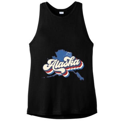 State Of Alaska Retro Logo Ladies PosiCharge Tri-Blend Wicking Tank
