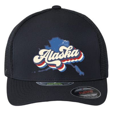 State Of Alaska Retro Logo Flexfit Unipanel Trucker Cap