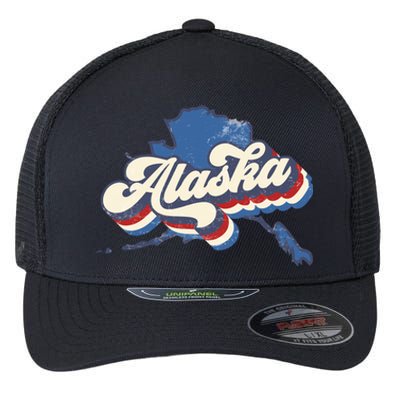 State Of Alaska Retro Logo Flexfit Unipanel Trucker Cap