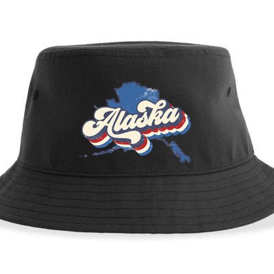 State Of Alaska Retro Logo Sustainable Bucket Hat