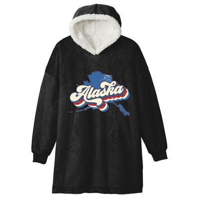 State Of Alaska Retro Logo Hooded Wearable Blanket