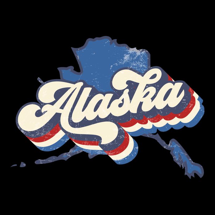 State Of Alaska Retro Logo 7-Panel Snapback Hat