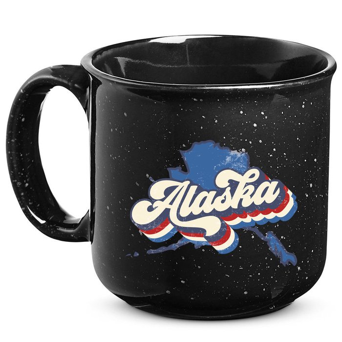 State Of Alaska Retro Logo 15oz Campfire Ceramic Mug