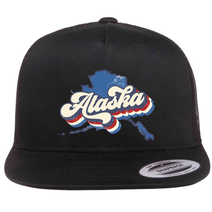 State Of Alaska Retro Logo Flat Bill Trucker Hat