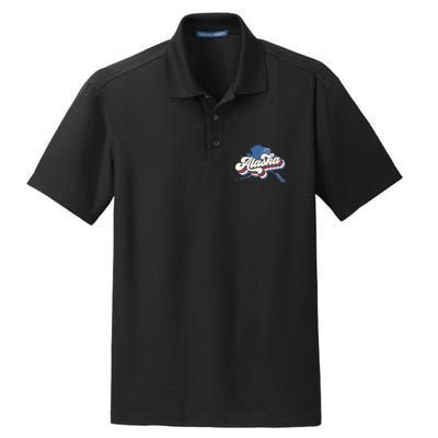 State Of Alaska Retro Logo Dry Zone Grid Polo