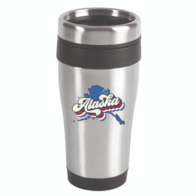 State Of Alaska Retro Logo 16oz Travel Tumbler