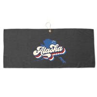 State Of Alaska Retro Logo Large Microfiber Waffle Golf Towel