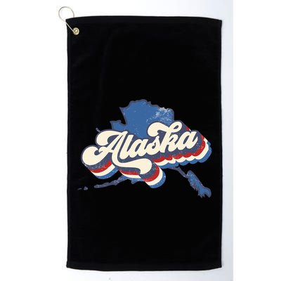 State Of Alaska Retro Logo Golf Towel