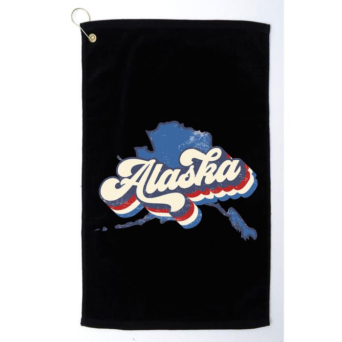 State Of Alaska Retro Logo Golf Towel
