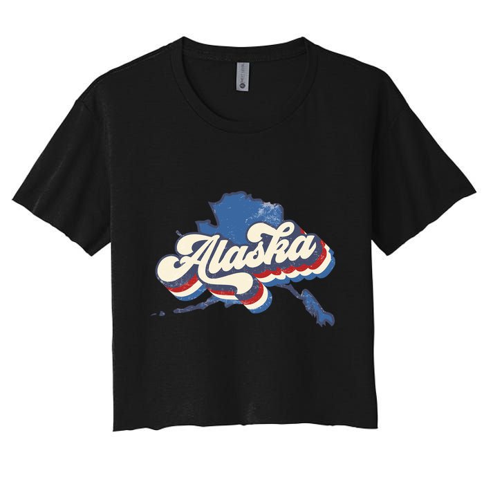 State Of Alaska Retro Logo Crop Top