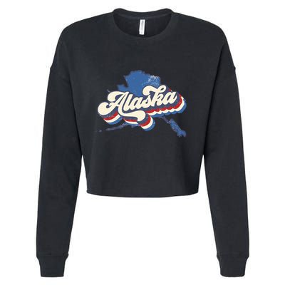 State Of Alaska Retro Logo Cropped Pullover Crew