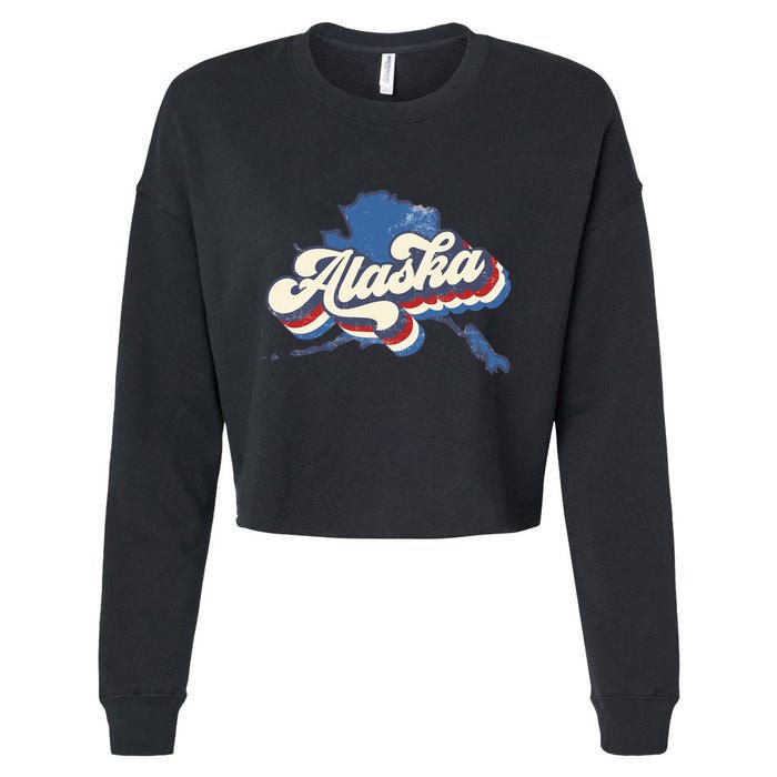 State Of Alaska Retro Logo Cropped Pullover Crew