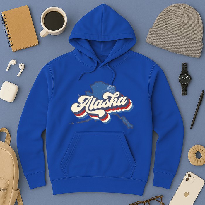 State Of Alaska Retro Logo Hoodie