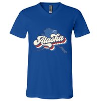State Of Alaska Retro Logo V-Neck T-Shirt