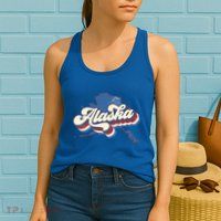 State Of Alaska Retro Logo Womens Tank Top