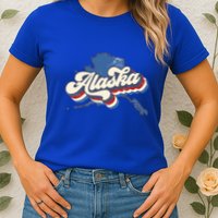 State Of Alaska Retro Logo Womens T-Shirt