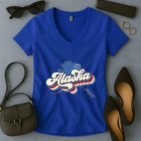 State Of Alaska Retro Logo Women's V-Neck T-Shirt