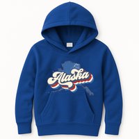 State Of Alaska Retro Logo Kids Hoodie