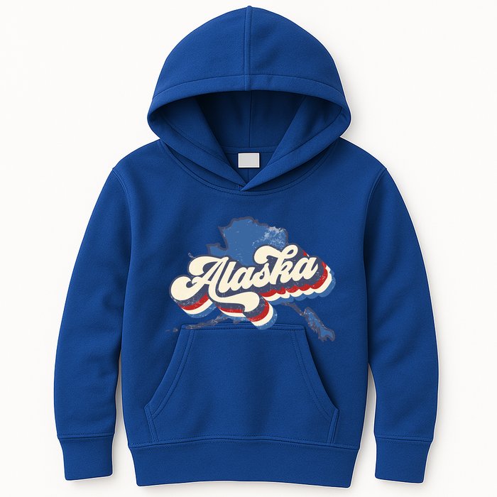 State Of Alaska Retro Logo Kids Hoodie