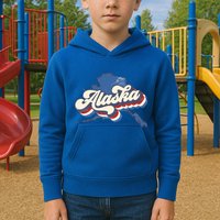 State Of Alaska Retro Logo Kids Hoodie