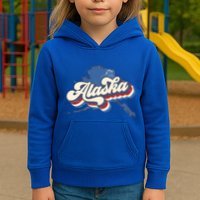 State Of Alaska Retro Logo Kids Hoodie