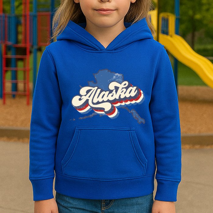State Of Alaska Retro Logo Kids Hoodie