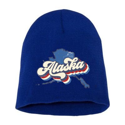 State Of Alaska Retro Logo Short Acrylic Beanie