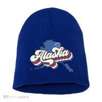 State Of Alaska Retro Logo Short Acrylic Beanie