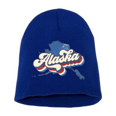 State Of Alaska Retro Logo Short Acrylic Beanie