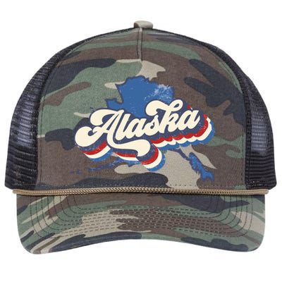 State Of Alaska Retro Logo Retro Rope Trucker Hat Cap