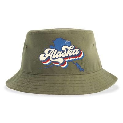 State Of Alaska Retro Logo Sustainable Bucket Hat