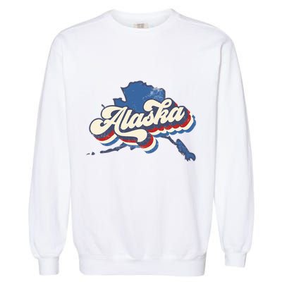 State Of Alaska Retro Logo Garment-Dyed Sweatshirt