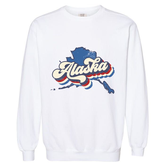 State Of Alaska Retro Logo Garment-Dyed Sweatshirt