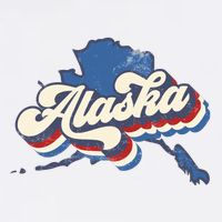 State Of Alaska Retro Logo Garment-Dyed Sweatshirt