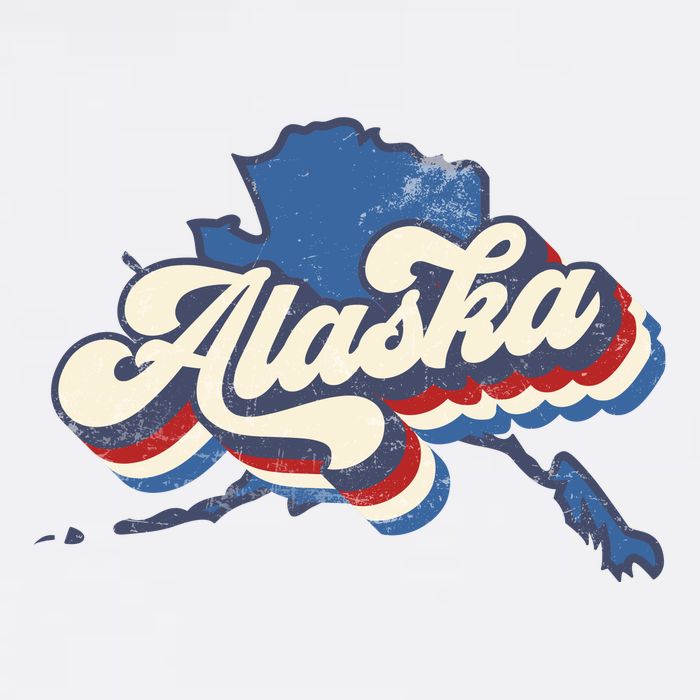 State Of Alaska Retro Logo Garment-Dyed Sweatshirt