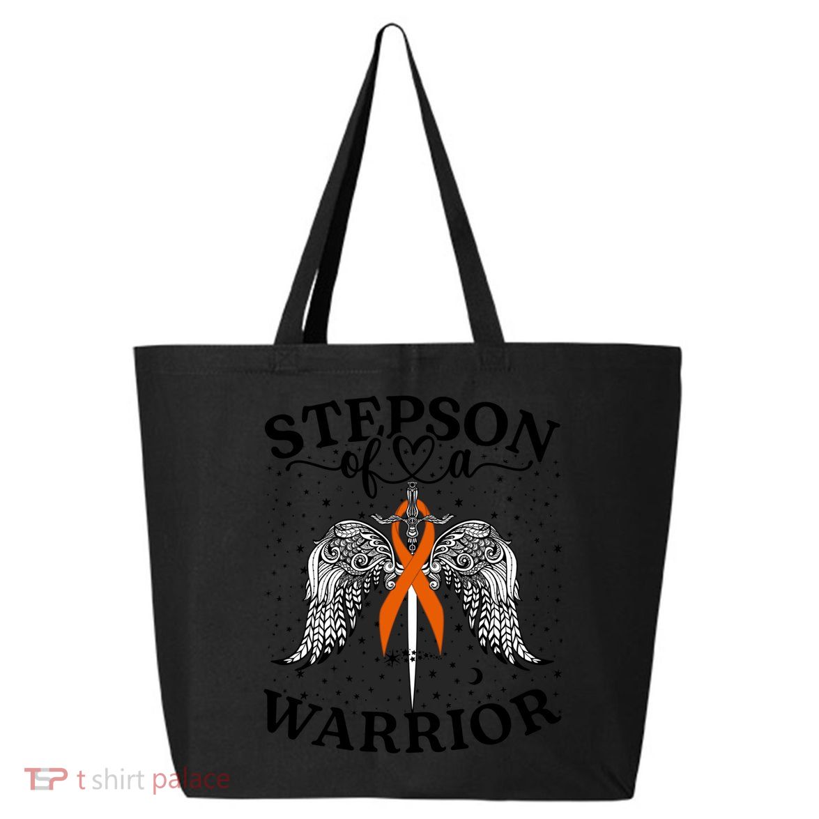 Stepson Of A Warrior Leukemia Cancer Awareness Support Squad Gift 25L Jumbo Tote