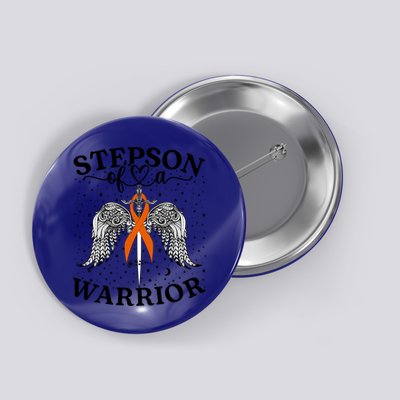 Stepson Of A Warrior Leukemia Cancer Awareness Support Squad Gift Button