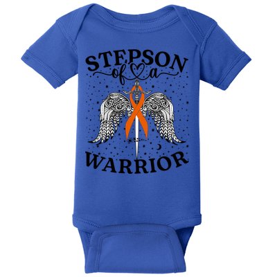 Stepson Of A Warrior Leukemia Cancer Awareness Support Squad Gift Baby Bodysuit