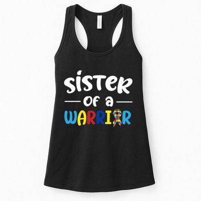 Sister Of A Warrior Autism Awareness Womens Tank Top
