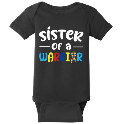 Sister Of A Warrior Autism Awareness Baby Bodysuit